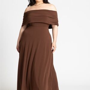 Eloquii Strapless Brown Dress